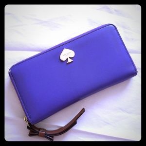 Kate Spade Purple Leather Zip Around Wallet